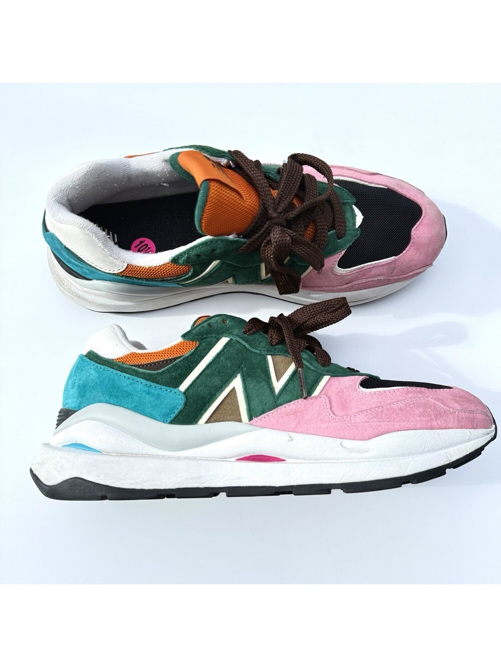 New Balance 57/40 Pink Lemonade Multi Pink Blue Green Teal Black White Size 10.5